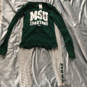 COPY - MSU PINK pajama set